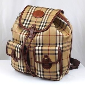 Burberry Large Coated Canvas Haymarket Nova Check Vintage Backpack